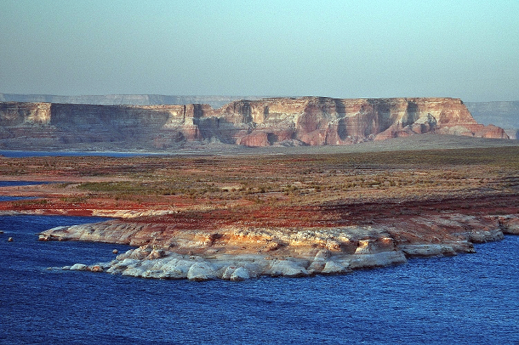 lake with sandstone cliffs